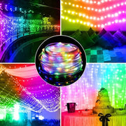 LED Rope Lights Outdoor, RGB Remote Control Fairy String Lights Plug In With 200 LEDs, Super Durabl